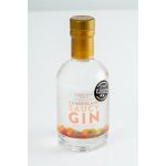 A clear glass bottle of Chestnut House Cumberland Saucy Gin featuring an orange lid and a great taste award sticker