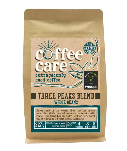 Coffee Care Three Peaks Blend Whole Beans